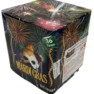 Fuegos artificiales en torta con combinación de colores fríos y cálidos.