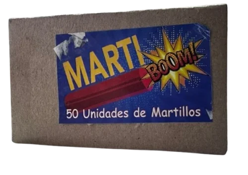 Martillos pirotécnicos con estallido seco y fuerte impacto sonoro.