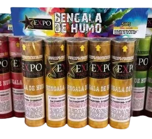 Humos de colores brillantes para efectos visuales en fiestas y eventos.