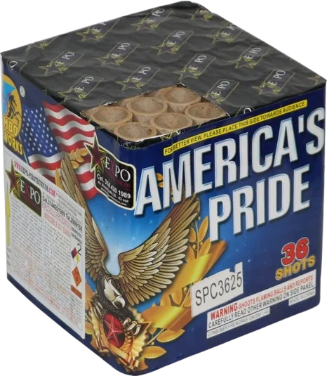 Torta America’s Pride de 36 tiros con efectos rojos, azules y dorados.